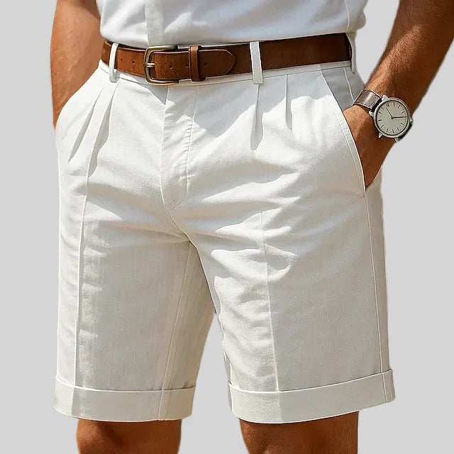 PLISSIERTE SOMMER-KURZHOSE FÜR HERREN