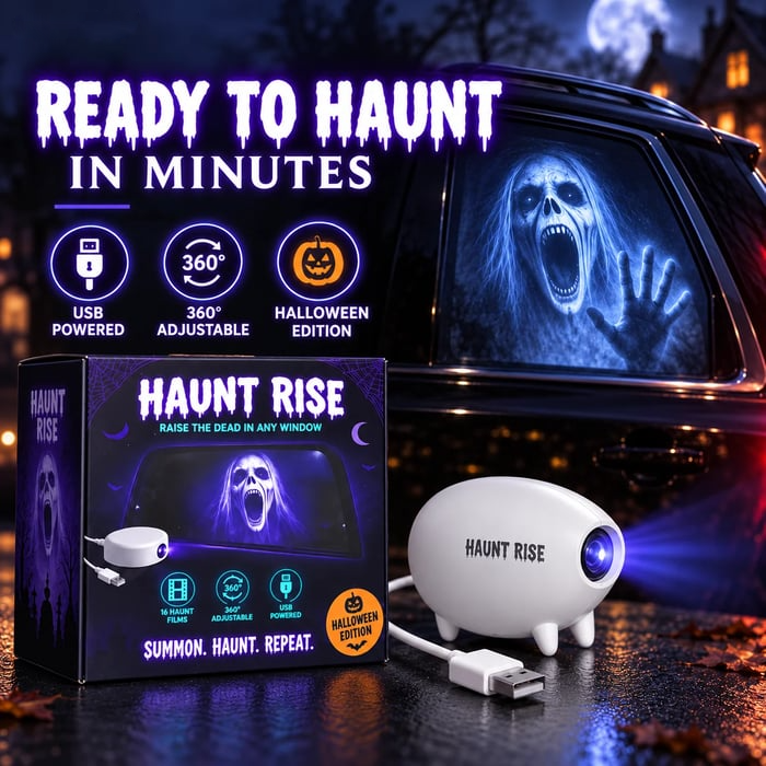 🎃LAST DAY 49% OFF👻 - Haunt Rise Halloween Window Projector - 360° Adjustable Stand for Home Decor🎃