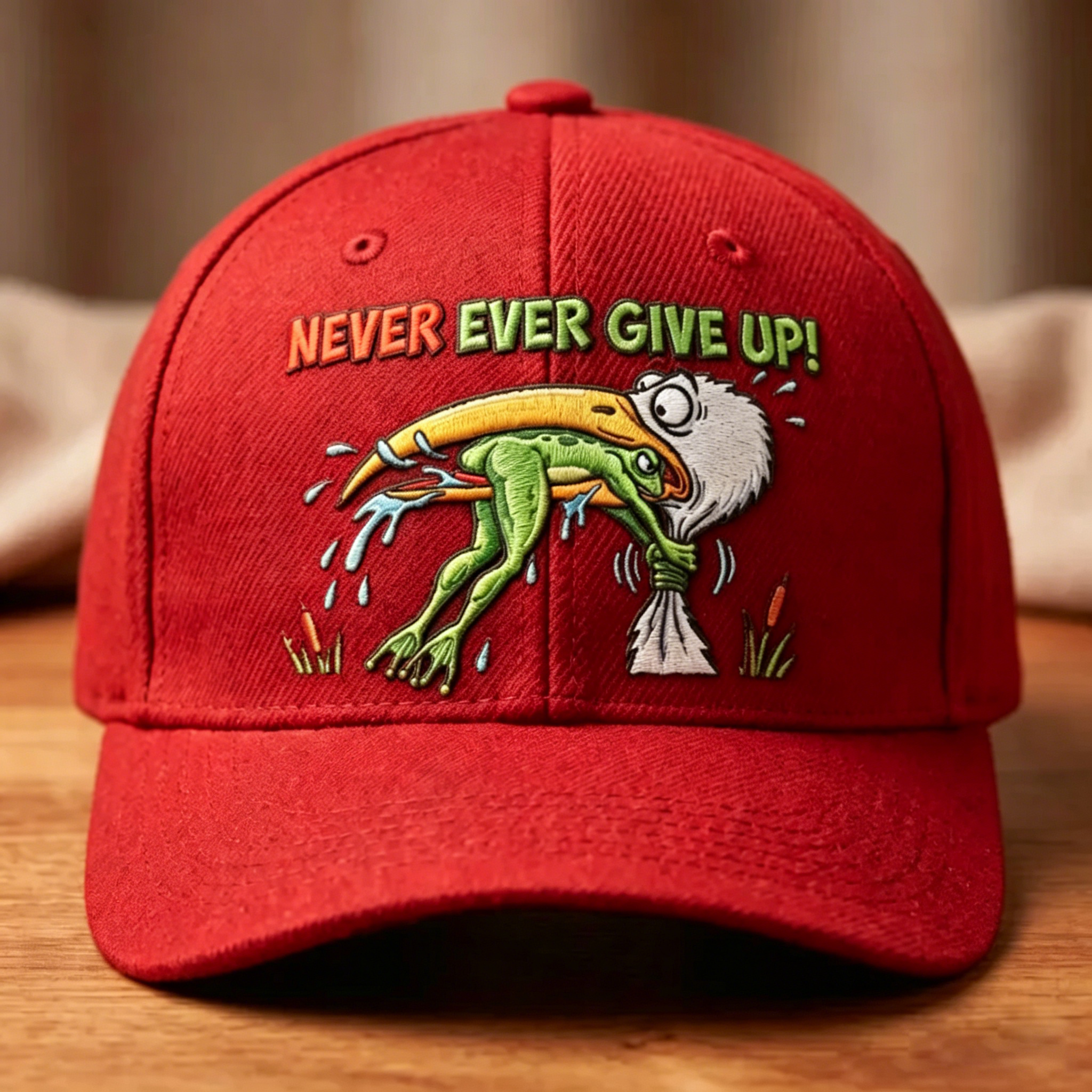 🔥Hot Sale 49% OFF🌟Funny Frog Never Ever Give Up Resilience Hat