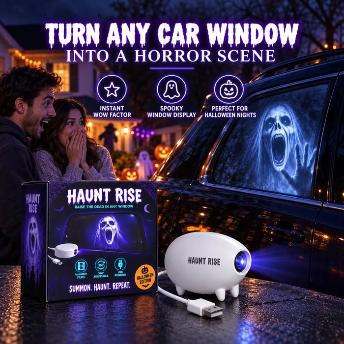 🎃LAST DAY 49% OFF👻 - Haunt Rise Halloween Window Projector - 360° Adjustable Stand for Home Decor🎃