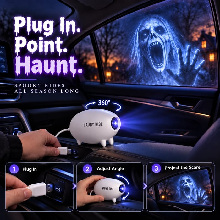 🎃LAST DAY 49% OFF👻 - Haunt Rise Halloween Window Projector - 360° Adjustable Stand for Home Decor🎃