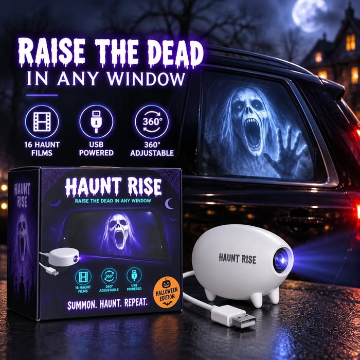 🎃LAST DAY 49% OFF👻 - Haunt Rise Halloween Window Projector - 360° Adjustable Stand for Home Decor🎃