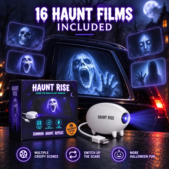 🎃LAST DAY 49% OFF👻 - Haunt Rise Halloween Window Projector - 360° Adjustable Stand for Home Decor🎃