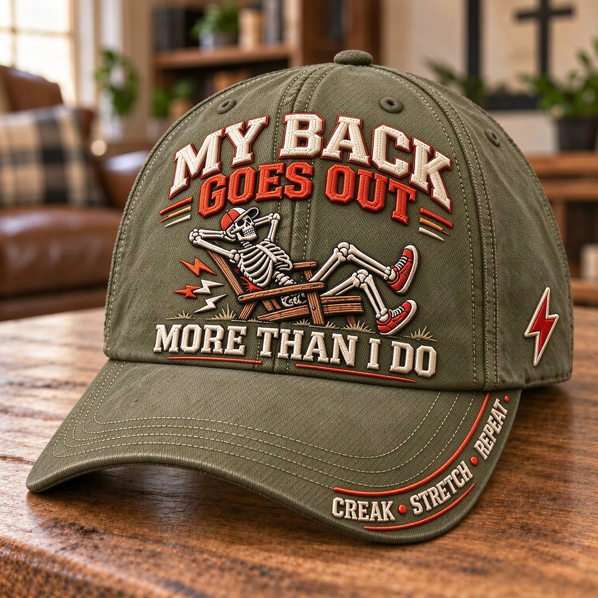 😂 My Back Goes Out More Than I Do Funny Aging Baseball Cap