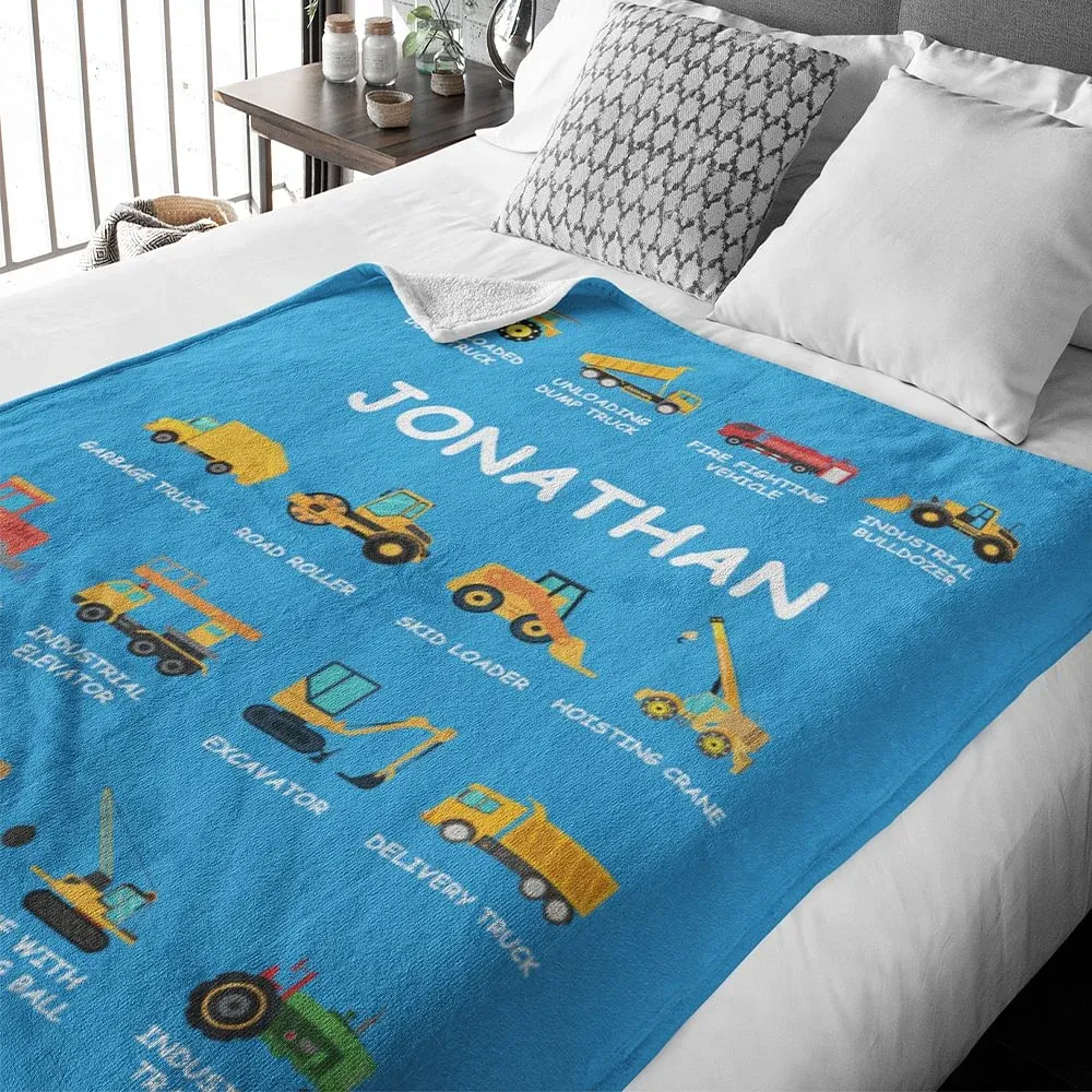 Comfort for Little Truck Lovers' Dreams - Personalized Kids Blanket