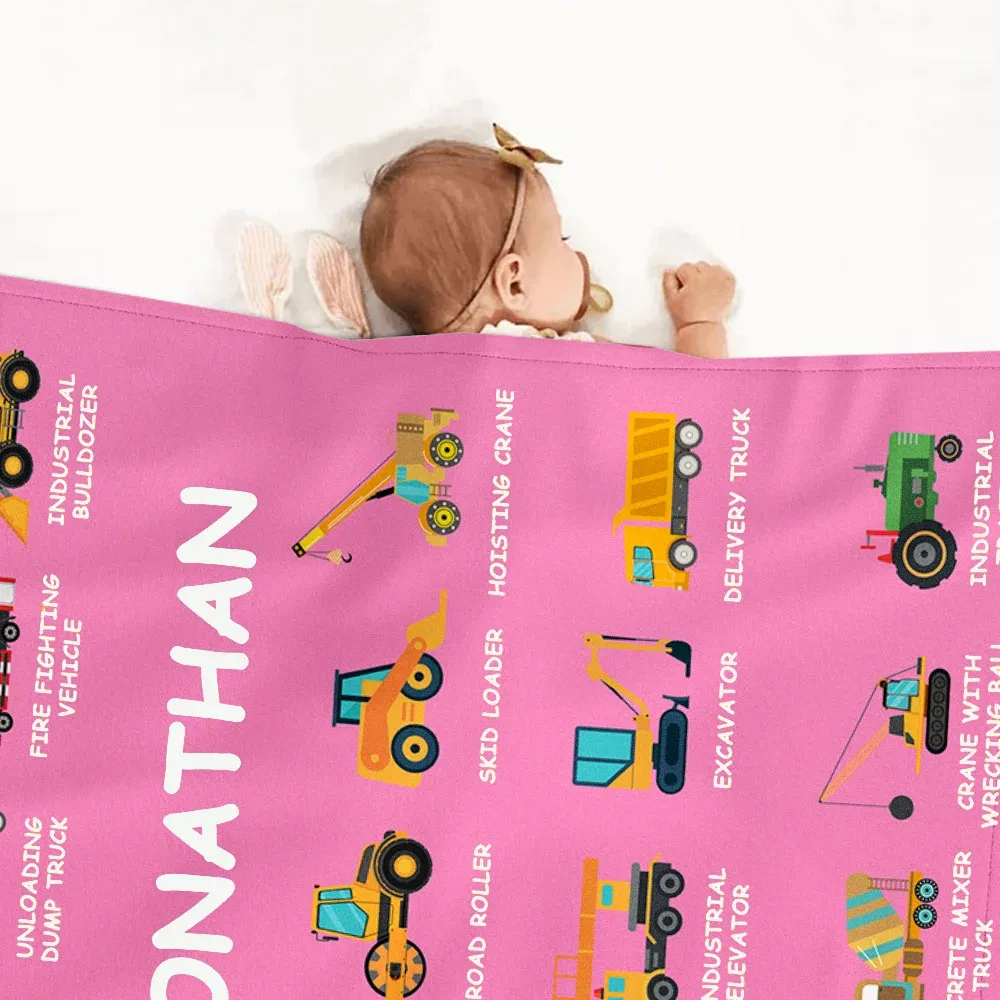 Comfort for Little Truck Lovers' Dreams - Personalized Kids Blanket