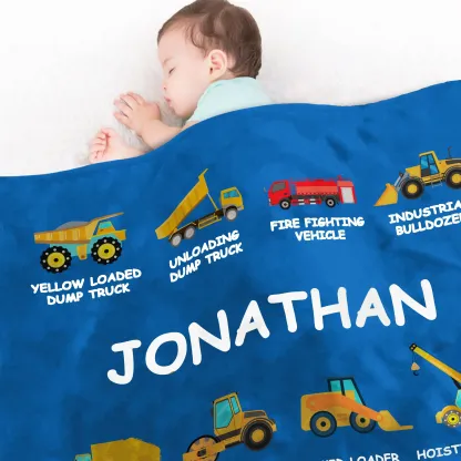 Comfort for Little Truck Lovers' Dreams - Personalized Kids Blanket