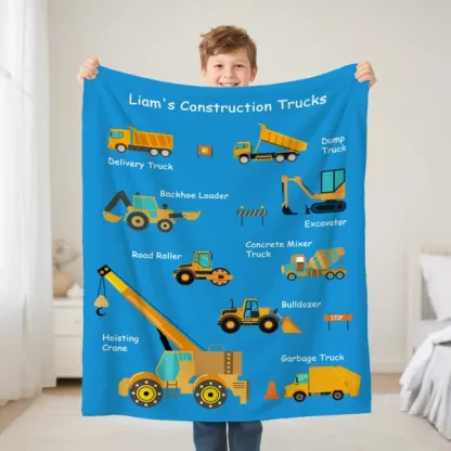 Comfort for Little Truck Lovers' Dreams - Personalized Kids Blanket