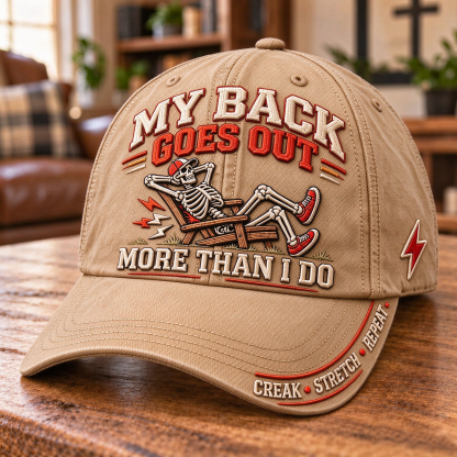 😂 My Back Goes Out More Than I Do Funny Aging Baseball Cap