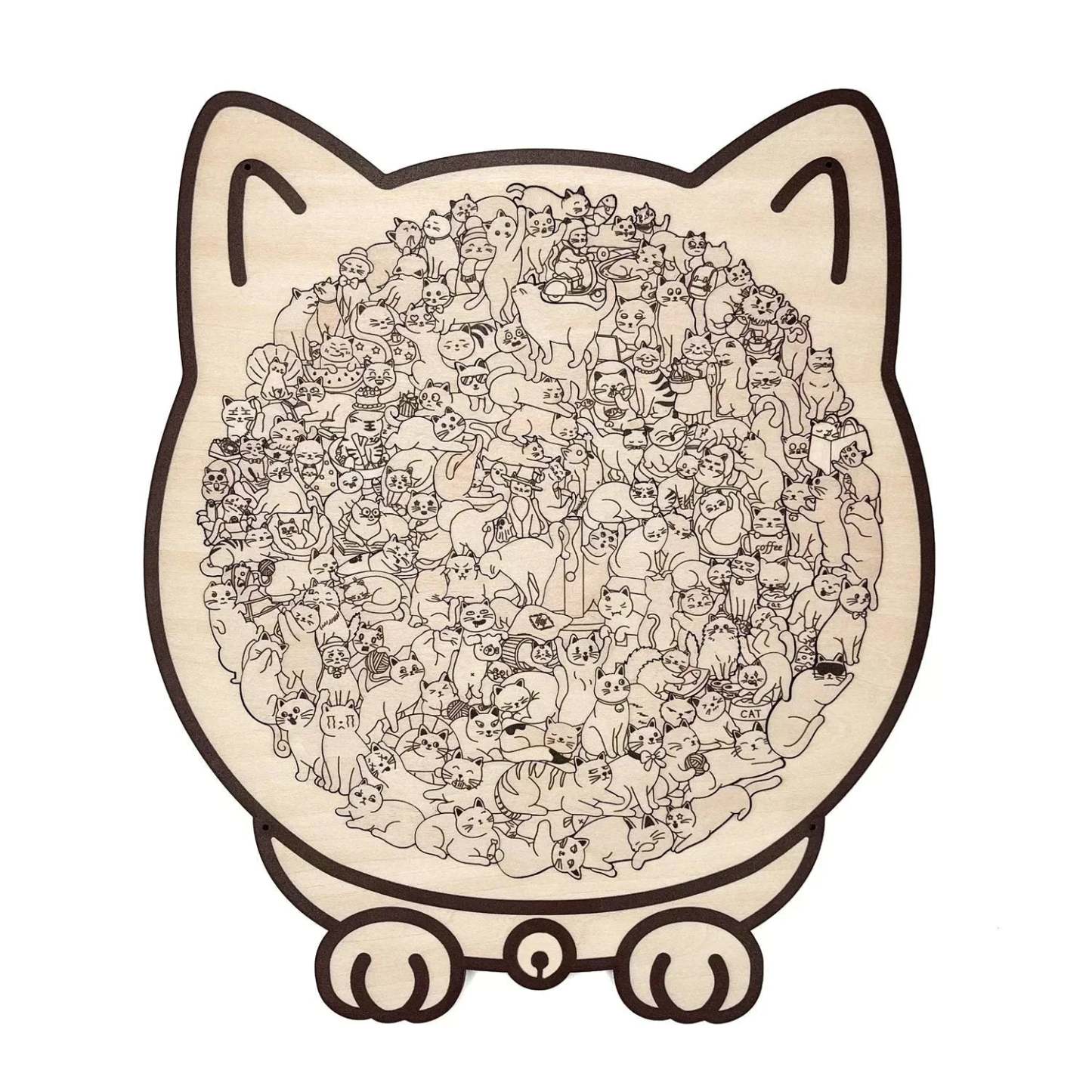 🎁Early Christmas Sale 50% OFF🎅135-Piece Morandi-Colored Cat Shaped Wooden Jigsaw Puzzle