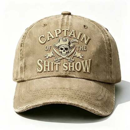 Captain Of The Shit Show Embroidery Adjustable Cap