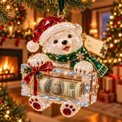 Cozy Polar Bear ornament option