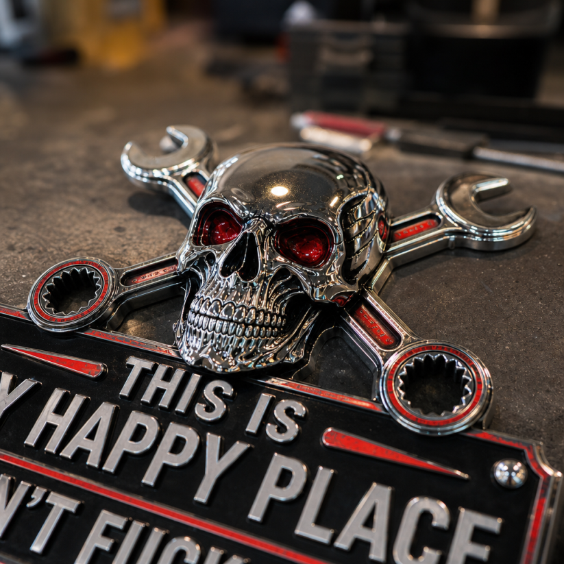 "This Is My Happy Place" Garage Wall Sign