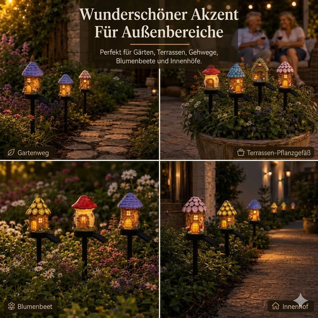 ✨🍄Solar-Gartenleuchte im Märchenpilz-Design💡