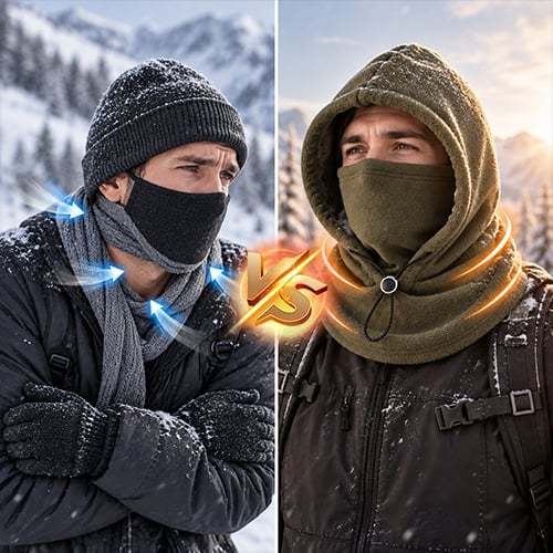 🔥LAST DAY SALE 49% OFF-❄Fleece Double Layer Integrated Mask Hat🧢