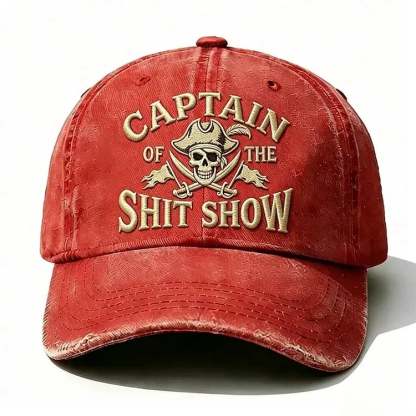 Captain Of The Shit Show Embroidery Adjustable Cap