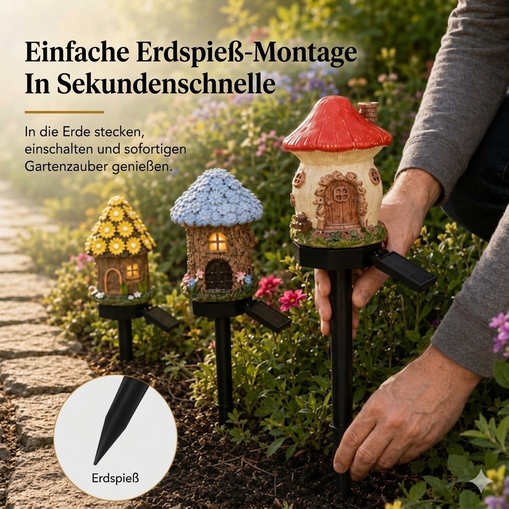 ✨🍄Solar-Gartenleuchte im Märchenpilz-Design💡