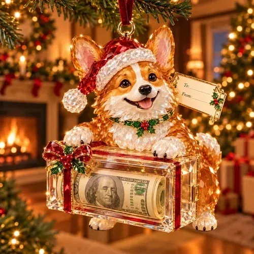 Corgi Christmas Joy ornament option