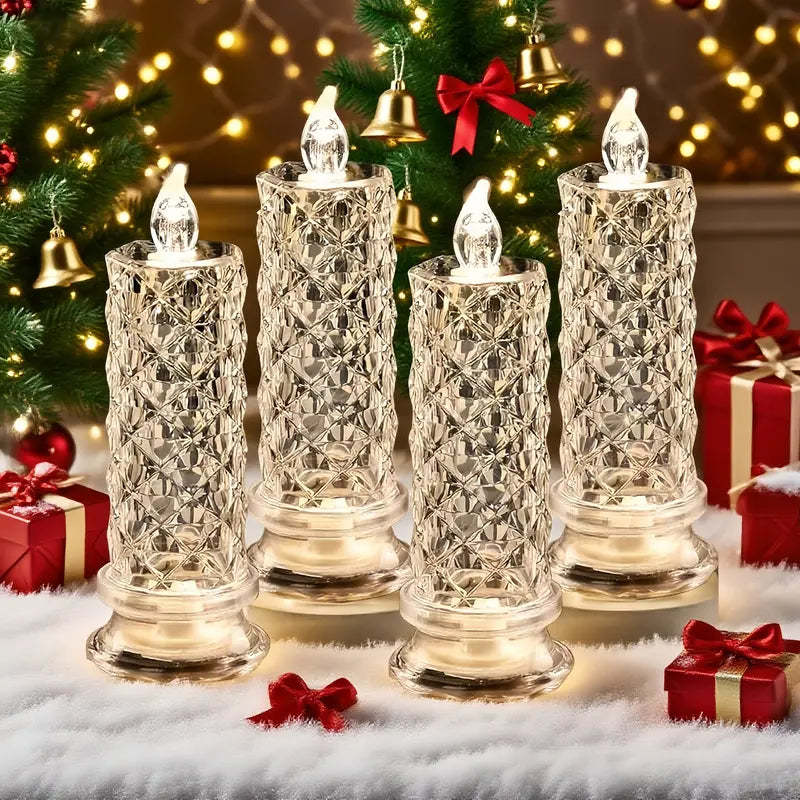AQA Crystal LED Candle Set – Warm Flickering Glow for Date Nights, Parties & Home Decor