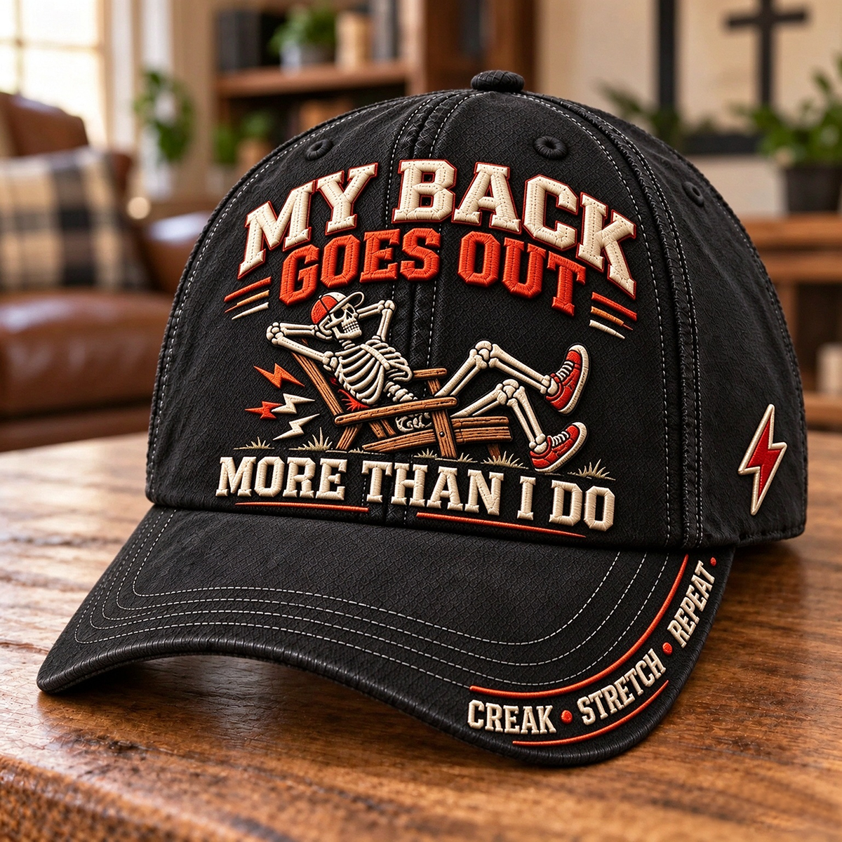 😂 My Back Goes Out More Than I Do Funny Aging Baseball Cap