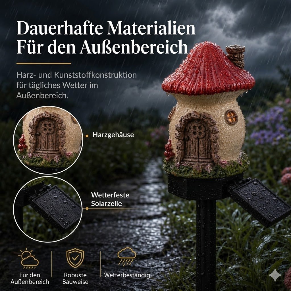 ✨🍄Solar-Gartenleuchte im Märchenpilz-Design💡
