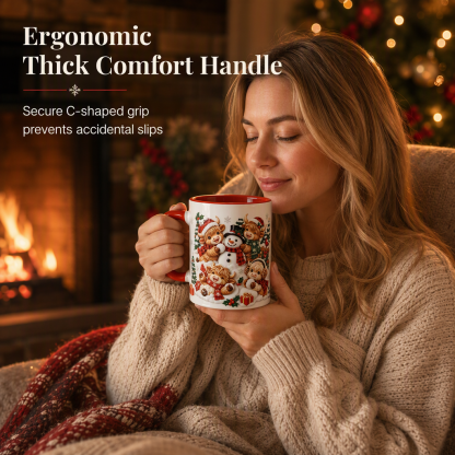 🎅Christmas Gift Sale 50% OFF! ✨Festive Christmas Highland Cow and Snowman Ceramic Mug