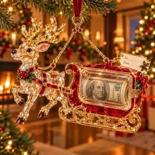 Reindeer Sleigh Surprise ornament option