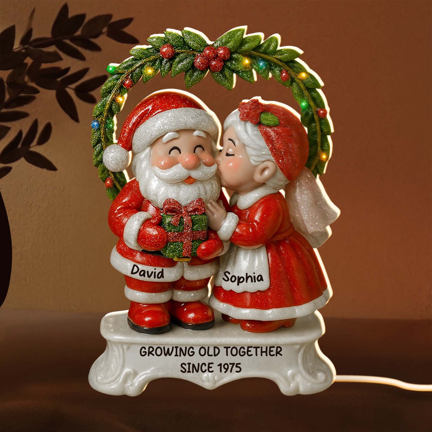 Growing Old Together Santa and Mrs. Claus Under Mistletoe