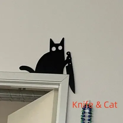 Metal Adorable Cat Door Topper