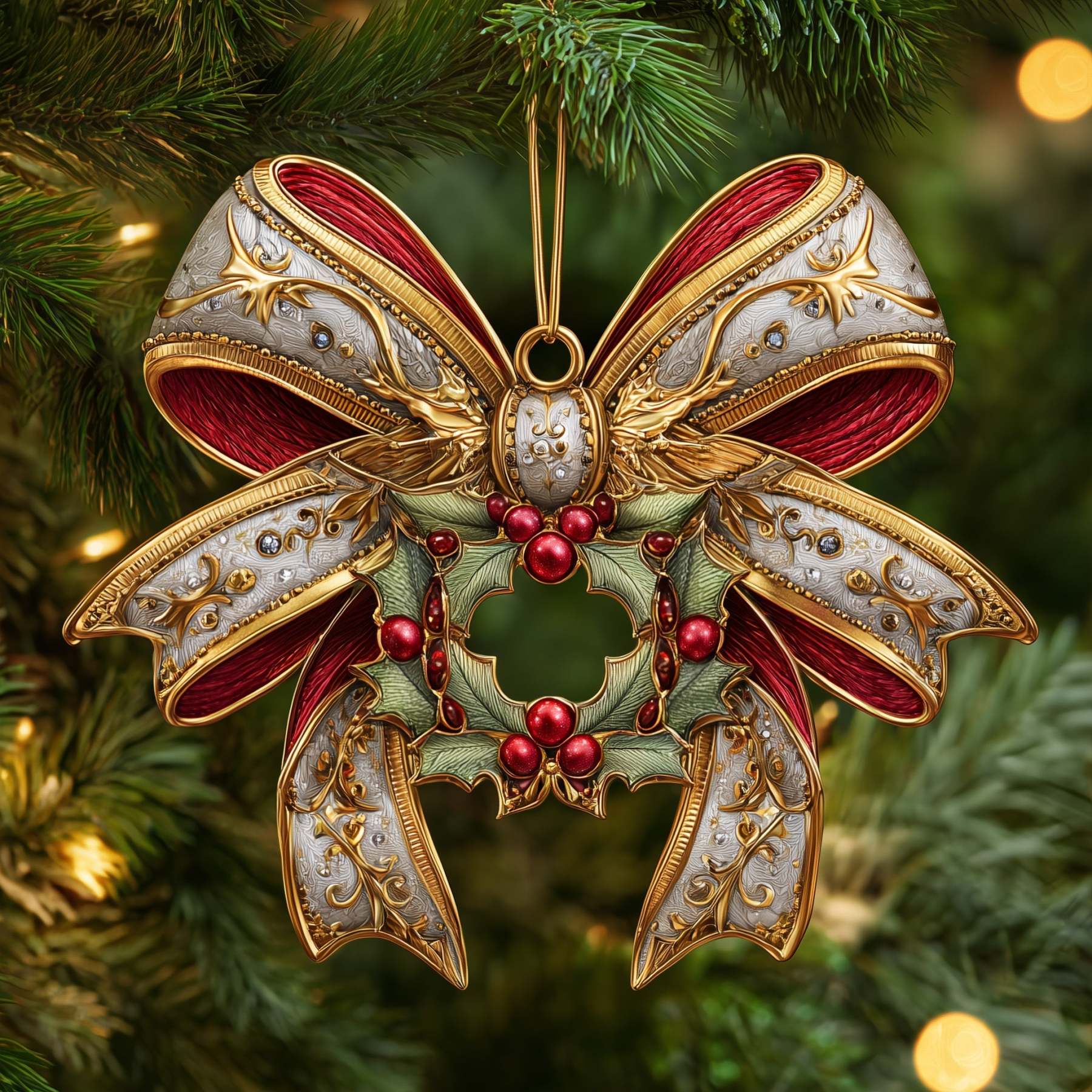 Bow Mica Ornament 