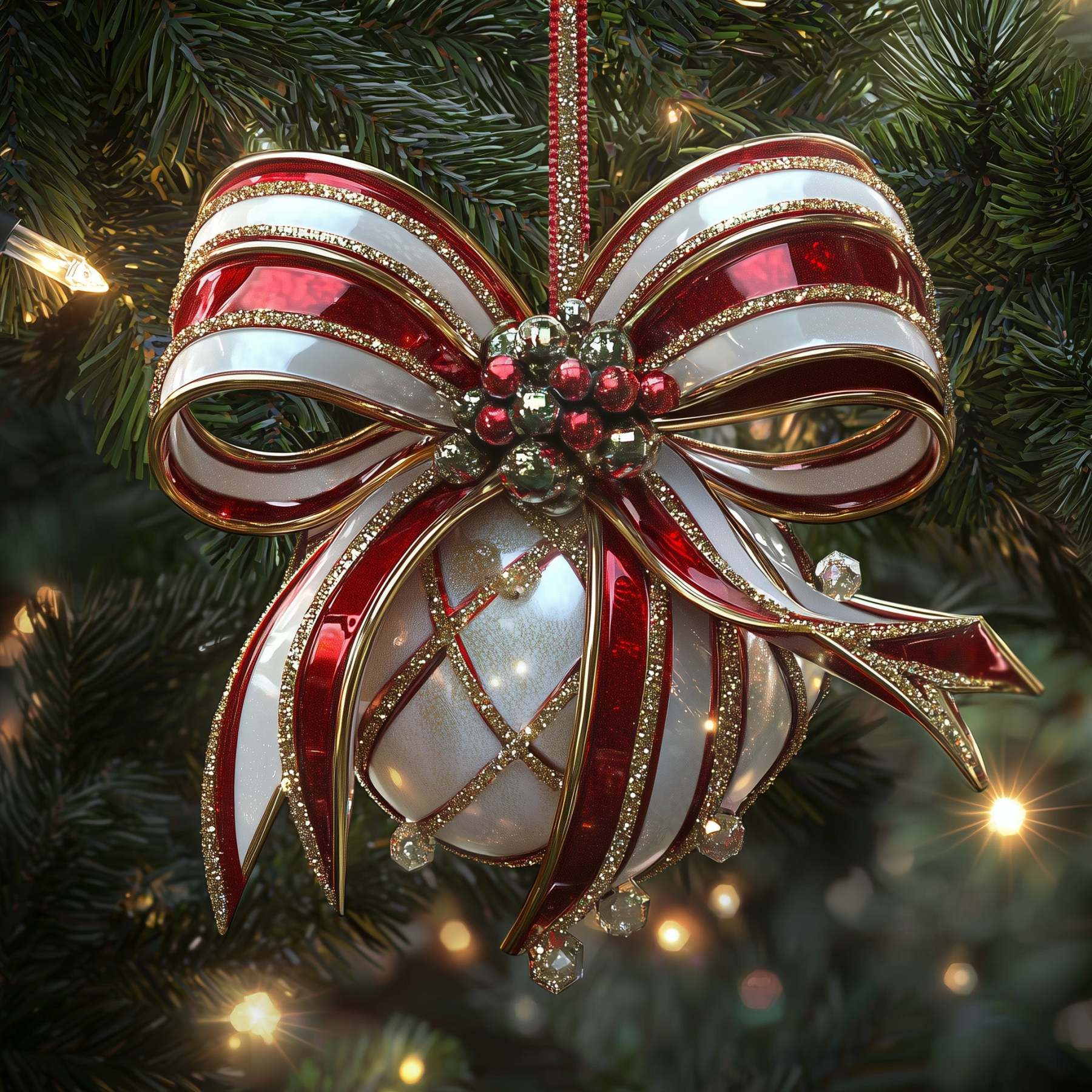Bow Mica Ornament 