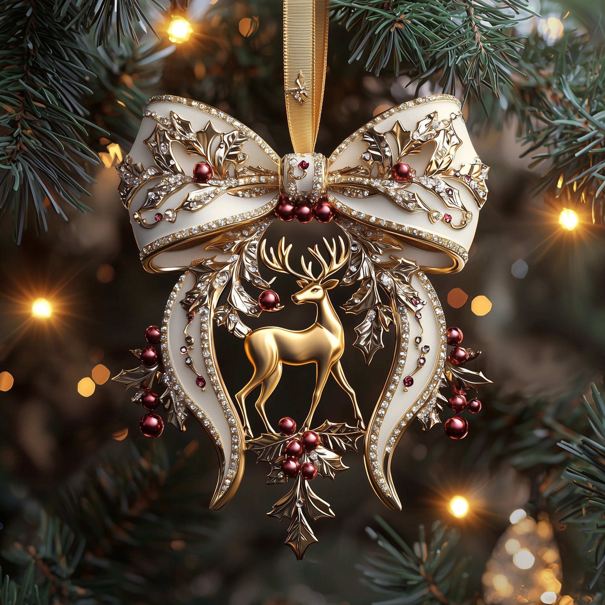 Bow Mica Ornament 