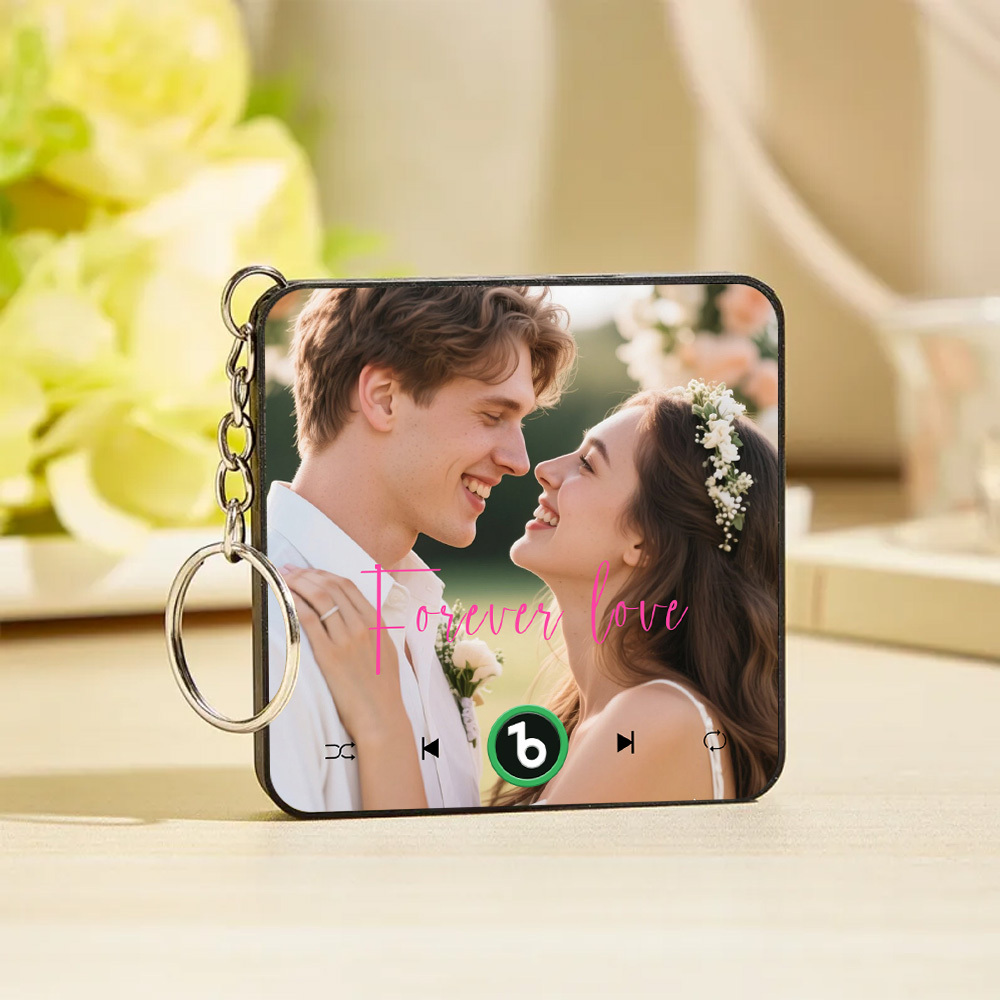 Custom Music Gift Mini Fridge Magnet Keychain Custom Photo Music Box Play Song Valentine Gift For Her Photo Music Magnet Keychain Anniversary Gifts for Couple