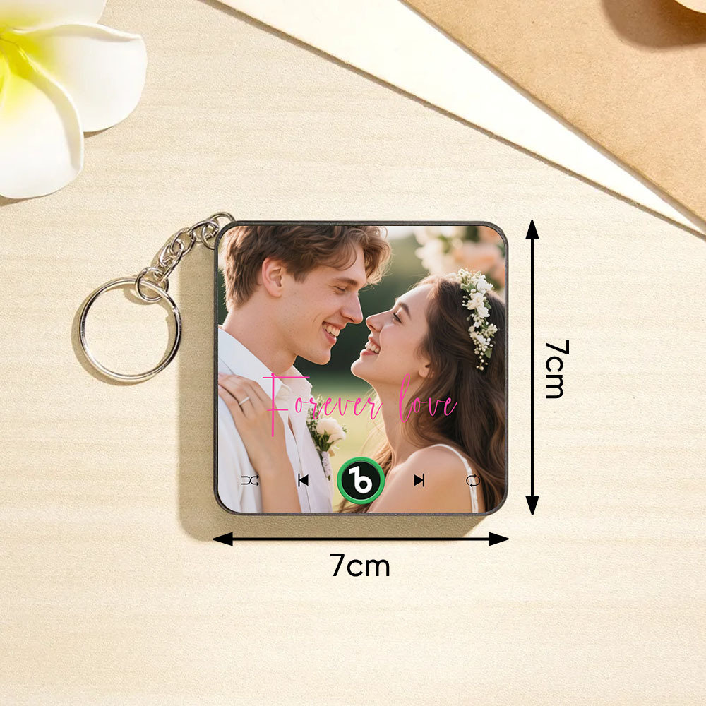 Custom Music Gift Mini Fridge Magnet Keychain Custom Photo Music Box Play Song Valentine Gift For Her Photo Music Magnet Keychain Anniversary Gifts for Couple