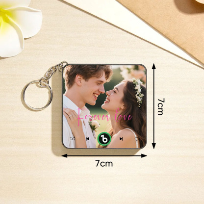 Custom Music Gift Mini Fridge Magnet Keychain Custom Photo Music Box Play Song Valentine Gift For Her Photo Music Magnet Keychain Anniversary Gifts for Couple