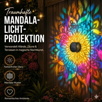 Solar-Mandala-Wandleuchte für den Außenbereich, Garten, Zaun, Terrasse – stimmungsvolle Dekoration