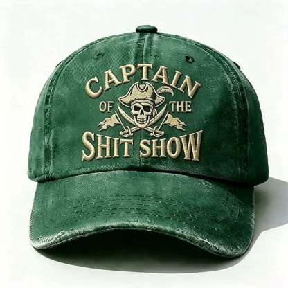Captain Of The Shit Show Embroidery Adjustable Cap