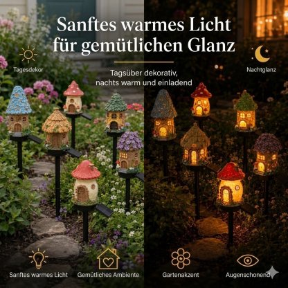 ✨🍄Solar-Gartenleuchte im Märchenpilz-Design💡