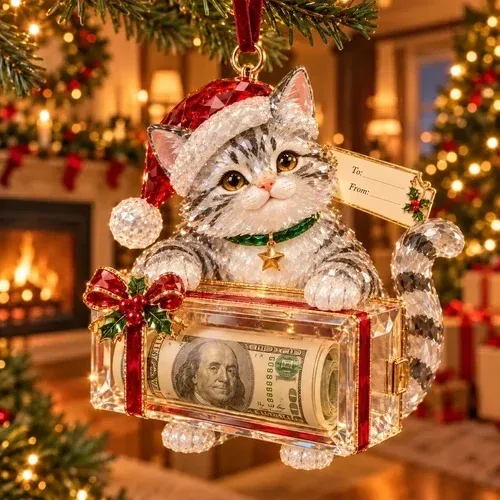 Merry Christmas Kitty ornament option
