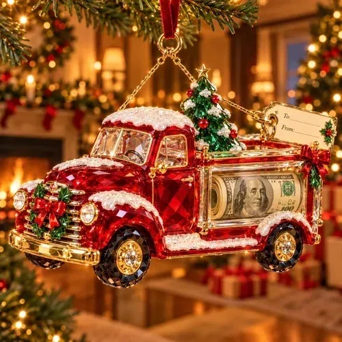 Vintage Christmas Truck ornament option