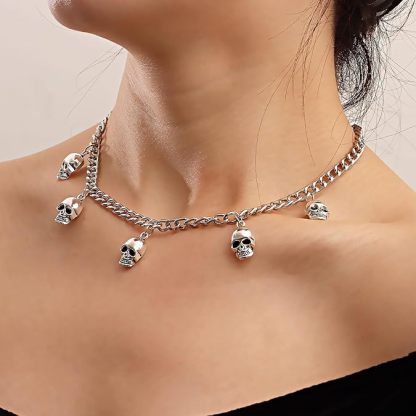 Gothic Skull Alloy Choker Necklace