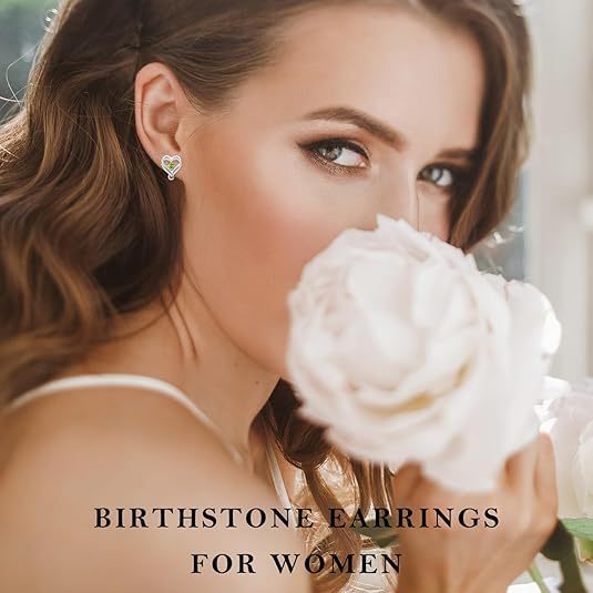 925 Sterling Silver Infinity Heart Sapphire Birthstone Stud Earrings