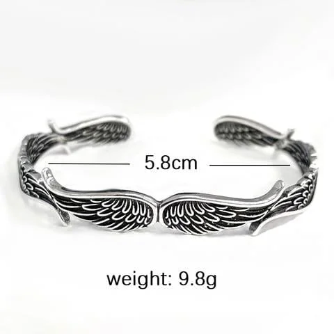 Vintage ezüst karkötő angyalszárnyakkal