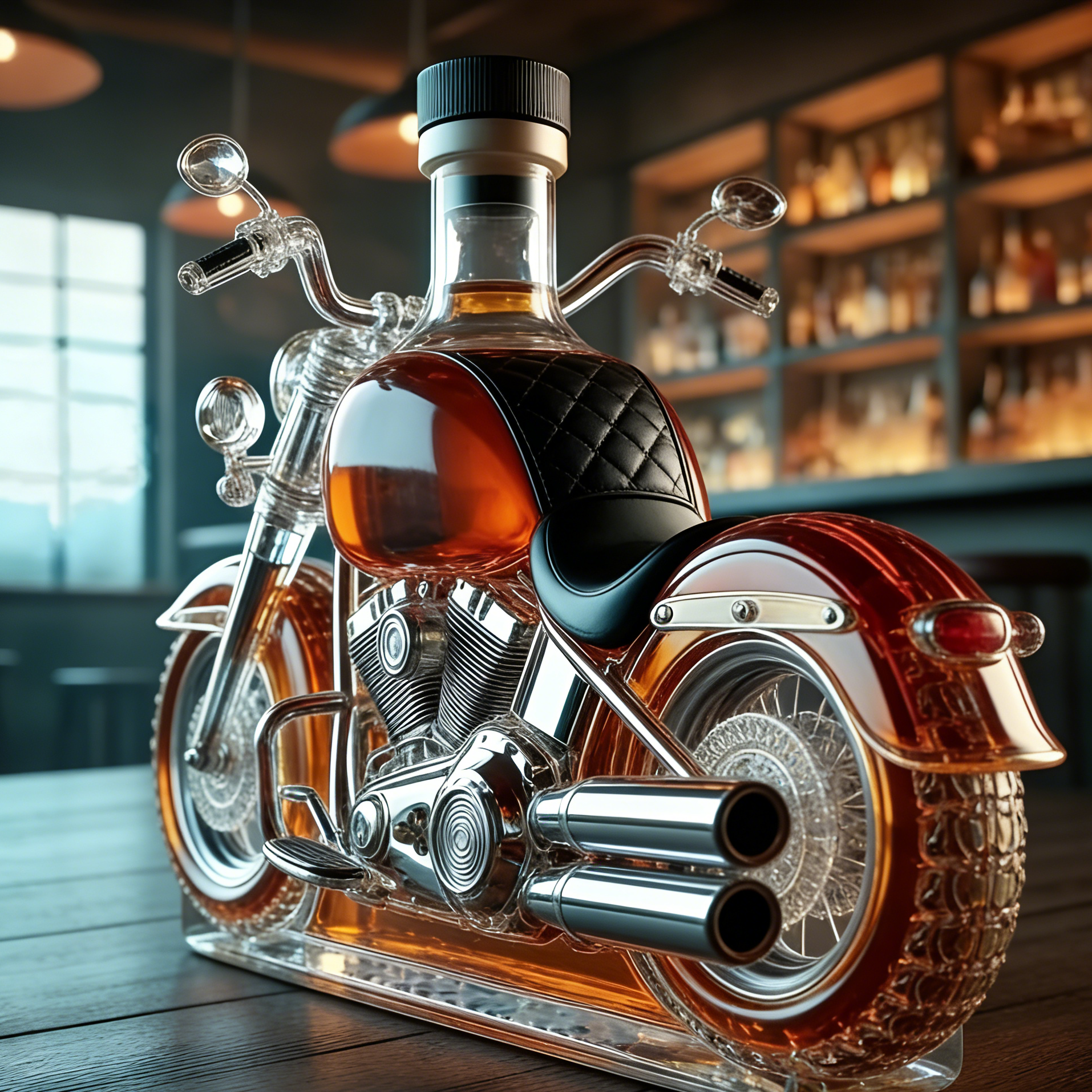 🏍️🥃 Stylowy motocyklowy karafka do whisky, która sprawia, że degustacja whisky staje się bardziej stylowa 😎