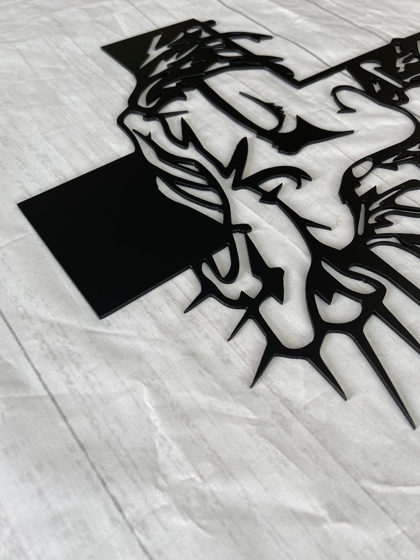 🔥Metalowy znak z krzyżem Jezusa Chrystusa, chrześcijańska dekoracja ścienna