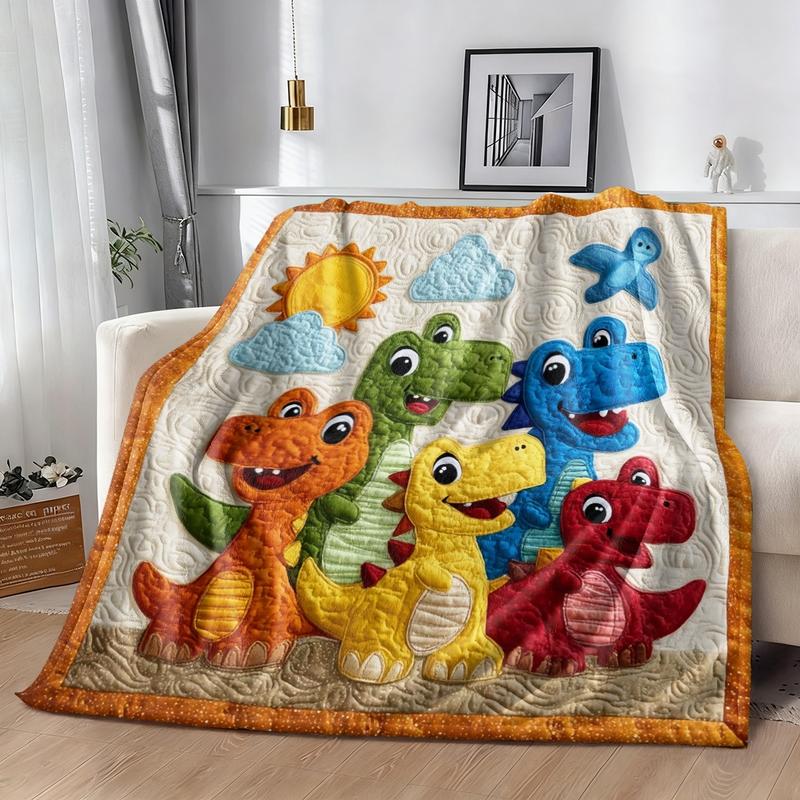 Miękki flanelowy koc z uroczymi motywami kreskówkowymi