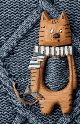 🔥🔥 Нова година специална оферта!! 🐶🪵 Дървени брошки с животни (Купи 1, вземи 1 безплатно)