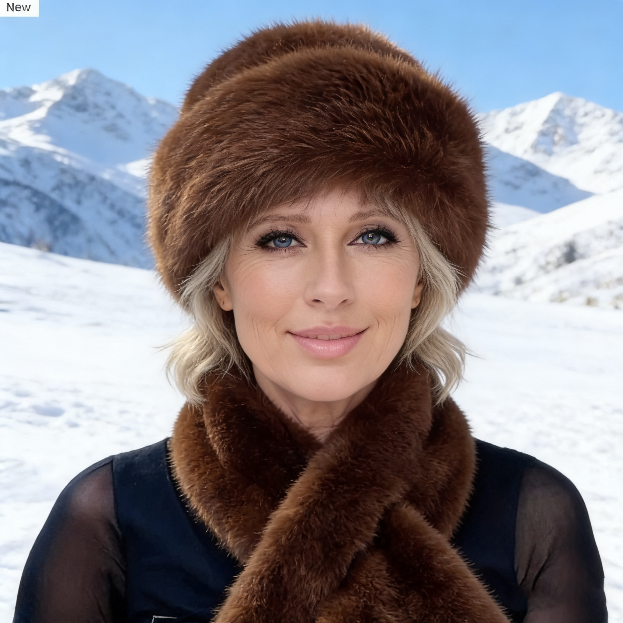 🔥Puchowa skórzana czapka, ciepła zimowa czapka + darmowy pasujący szalik (pozostało tylko 29 sztuk) ⏰