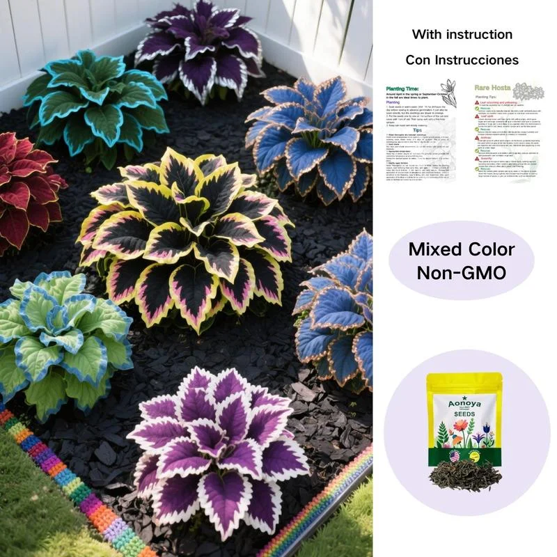 Graines d'hostas mélangées rares : pour jardin vivace d'ombre