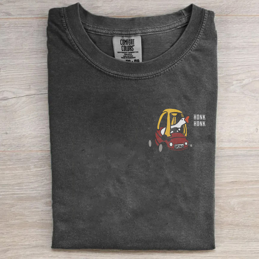 Goose Embroidered T-shirt-Lulueye